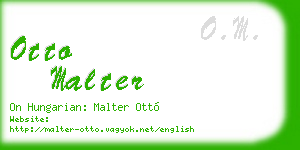 otto malter business card